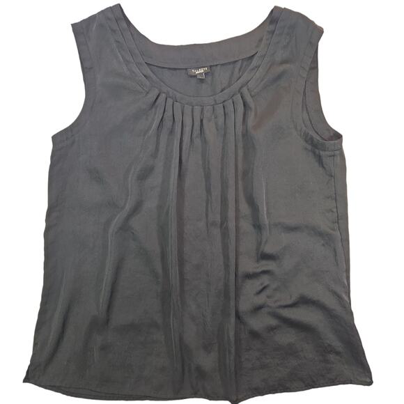 Talbots | Black, Pleated Front Tank Top | Size Large - Picture 1 of 4